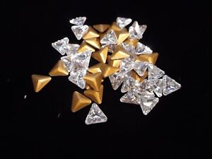 LOT OF 50 SWAROVSKI POINTED BACK TRIANGLE CRYSTAL NEW OLD STOCK 8mm SQUARE 