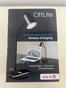 LED Brody Wireless Charging Desk Lamp Black - OttLite - Picture 1 of 3