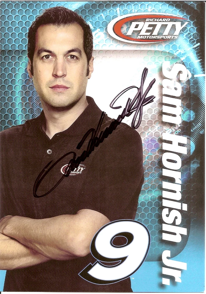 2015 SAM HORNISH JR. signed NASCAR PHOTO CARD POSTCARD INDY 500 RICHARD PETTY MT - Image 1 of 1