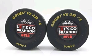 4er Satz Goodyear Reifen Let’s Go Brandon NASCAR Rennreifen Gummi Maßstab 1:8 - Bild 1 von 5