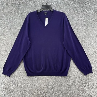 Suéter J Crew Hombres XL Púrpura Lana Merino Cuello en V Ligero Preppy Pullover Foto 1 de 4