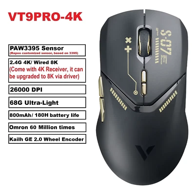 Rapoo VT9Pro Wireless Gaming Mouse – PAW3398, 26 000 DPI, 68 g, 160 h Battery - Image 1 of 4