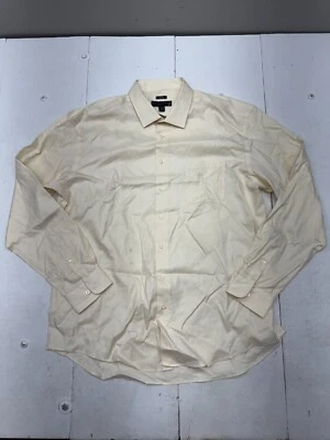 Pronto Uomo Ivory Long Sleeve Button Up Dress Shirt Mens Size 19 38/39 Tall - Image 1 of 4