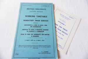 1975 Eastern Region Railway Working Timetable Sect YE Leeds York - Bild 1 von 6