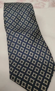 Krawatte Trissardi dunkelblau Rauten Blumen Milan - Bild 1 von 4