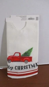 MINI Tela Marfil, Rojo y Negro "FELIZ NAVIDAD" con FALDA ÁRBOL CAMIONETA ~ NUEVO CON ETIQUETAS - Imagen 1 de 4