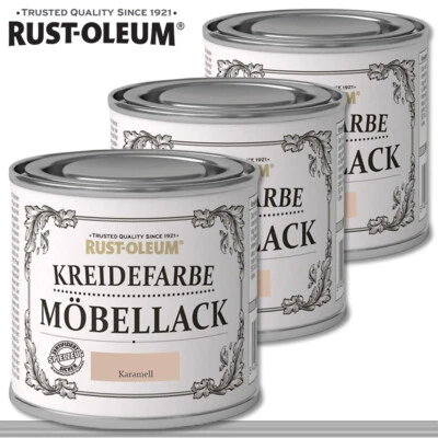 Rust-Oleum 3x 125 ml Kreidefarbe Möbellack Karamell Shabby Chic Chalky Rustoleum - Bild 1 von 2