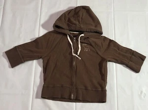 Abercrombie & Fitch Sweater Girls Large Hooded Long Sleeve Full Zip Casual Brown - Picture 1 of 12