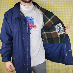 Chaqueta Parka Montaña Cremallera Completa Forro Franela Cuadros Lana Eddie Bauer Grande Usada en Excelente Condición - Imagen 1 de 11