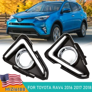 LED Daytime Running Fog Light For Toyota RAV4 2016 17 2018 DRL Turn Signal Lamp - Picture 1 of 12