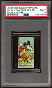 1930s MICKEY MOUSE Chocolaterie Rubis Verviers - MICKEY DANSEUR DE CORDE PSA 9 - Picture 1 of 1