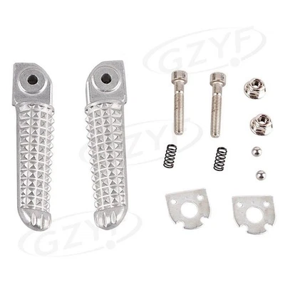 Reposapiés traseros plateados para pasajero para Yamaha YZF R1 2002-2012 R6 2003-11 Foto 1 de 4