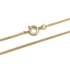 14kt Gelbgold Kette 1.3mm feine Panzer Goldkette 50cm 585 Gold Halskette Schmuck - Picture 1 of 15