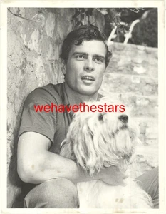 VINTAGE Gardner McKay HANDSOME WITH DOG 50s TV STAR Publicity Portrait - Picture 1 of 1