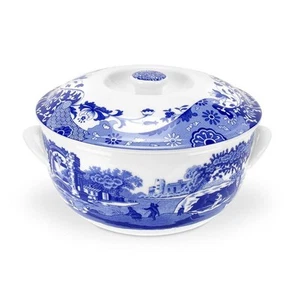 Spode - Blue Italian Round Casserole Dish With Lid 2Ltr - Picture 1 of 1