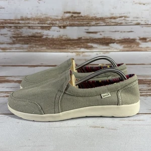 Sanuk Sidewalk Surfer Lite 2 SL Women’s Sz 8.5 Sage Casual Slip-On Shoe Used - Picture 1 of 8