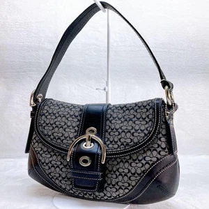 Borsa a tracolla Coach Soho firmata tela F10925 nera donna usata - Foto 1 di 10