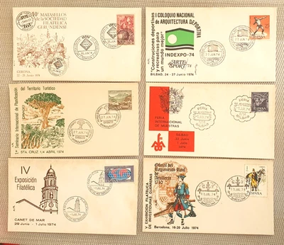 Spain, 1974-6 FDC,s (Torrente, Port Bou, Blanes, Puentedeume,Pontevedra,Flix  ) - Image 1 of 4