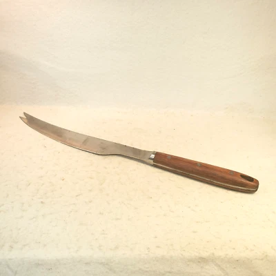 Cuchillo tallado carnicero hoja 9" bifurcado diente cubiertos Chicago 20-1/2" Foto 1 de 4