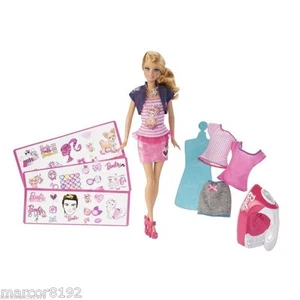 Muñeca Barbie Hierro sobre Estilo Moda y Juego con Más de 30 Calcomanías Permanentes Nuevo Mattel - Imagen 1 de 5