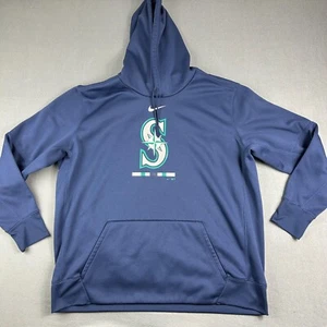 Seattle Mariners Hoodie Mens 3XL Blue Sweatshirt Center Swoosh MLB Dri Fit - Picture 1 of 8