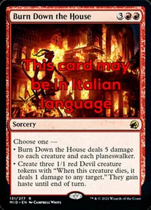 MTG BURN DOWN THE HOUSE EXC - INCENDIARE LA CASA - MID - MAGIC - Picture 1 of 1