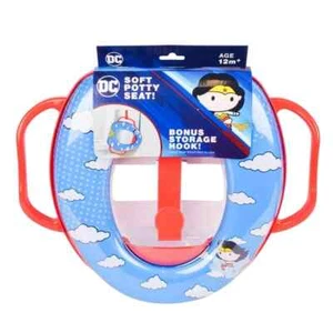 DC COMICS Wonder Women Soft Potty-Training Seat W/ Storage Hook & Handles! -NEW! - Picture 1 of 6