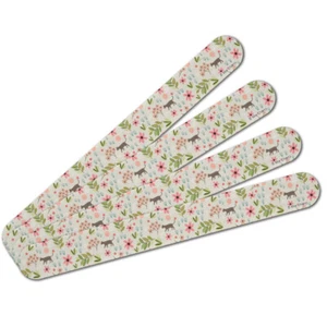 Cats and Flowers Double-Sided Nail File Emery Board Set 4 Pack - Picture 1 of 4