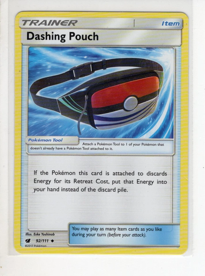 DASHING POUCH TRAINER CRIMSON INVASION SET POKEMON CARD 92/111 LP - Image 1 of 1