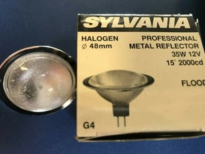 Halogenlampe Sylvania Reflektor SPOT 48 35W 12V G4 15° Silber Reflektor Lampe - Bild 1 von 1