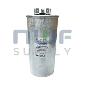 1 Titan Pro TRCFD8075 funcionamiento motor doble condensador 80+7,5 MFD 440/370 voltios redondo NE - Imagen 1 de 2