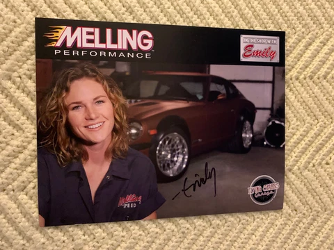 Emily Reeves Signed Promo Card 2018 PRI Autographed Flying Sparks Garage Cover