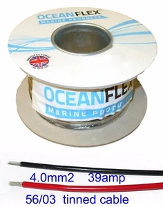 TINNED Thin wall cable 4.0mm², (11AWG) Auto, Marine, Low Voltage,  OFFCUTS CM4.0 - Picture 1 of 2