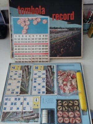 Tombola RECORD Ed. Marca Stella Gioco di Società + Pedine Dama e Scacchi Vintage - Immagine 1 di 4
