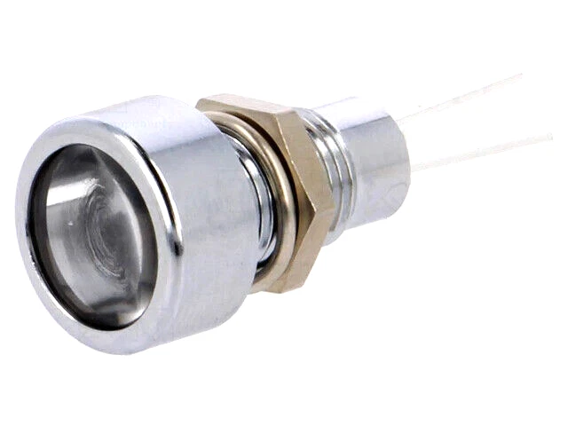 SDML086 Indikator: LED ; Flach; Weiß; Ø8.2mm; IP67; für PCB ; Messing; Øled : - Bild 1 von 1