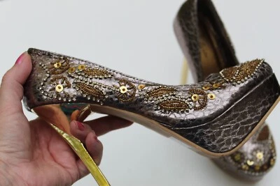 INCREÍBLES Bombas de Baile Stripper Talla 7 "Celeste" Tacón de 5", Plataforma de 1", suavemente usadas Foto 1 de 4