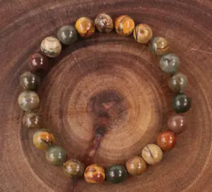 Bracciale Uomo Elastico Naturale, Amulento Legno Senza Profumo Solido Elasticizzato Gioielli - Foto 1 di 5