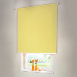Verdunkelungsrollo Mittelzugrollo Springrollo Rollo - Höhe 190 cm gelb - Bild 1 von 37