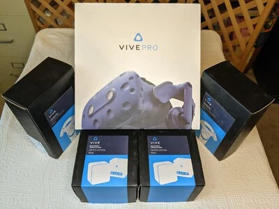 HTC VIVE Pro Headset Starter Kit VR System Controllers Base Stations Virtual A - Image 1 of 4