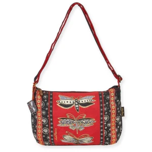 Laurel Burch Dragonfly Black Red Medium Crossbody Tote - LB5813 - Picture 1 of 1