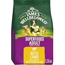 1.5kg James Wellbeloved Adult Dry Dog Food Lamb Sweet Potato & Chia BB-Oct23