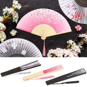 Folding Fan Hand Held Silk Bamboo Fan Dance Fans Wedding Party Fan Chinese Style - Picture 1 of 14