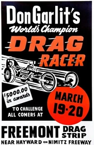 1960 Don Garlits Fremont California Drag Strip Drag Racing Poster Art Print - Picture 1 of 2