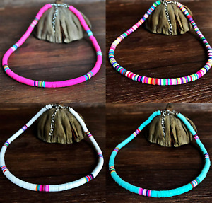 Colourful Clay Beads Chain Choker Necklace Trendy Y2k Summer Jewellery