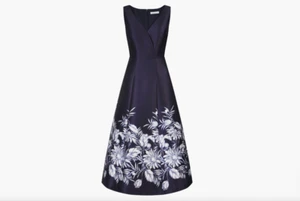 Kay Unger Hattie Floral A-Line Cocktail Dress Size 8 #MD385 - Picture 1 of 10