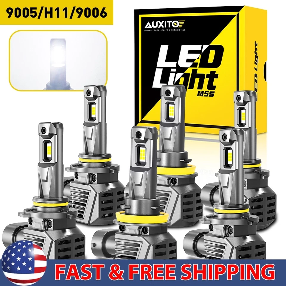 AUXITO 9005 9006 LED Bombilla Faro Kit Alto Luz Baja Super Brillante Blanco 2/4X Foto 1 de 4