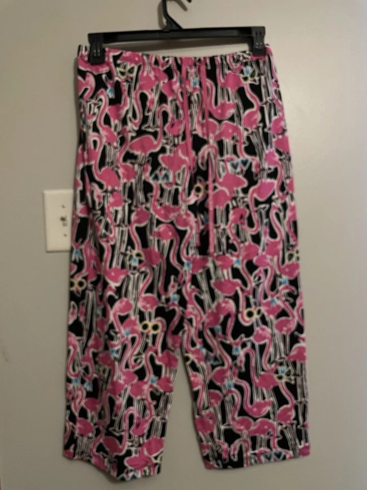 HUE Women's Printed Knit Capri Pajama Sleep-Pant, Size Medium - Image 1 of 4