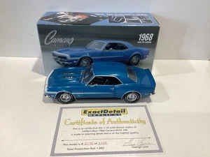 1/18 Exact Detail 1968 Blue And White Chevy Camaro Hard Top Version - Picture 1 of 2