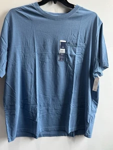 3XL (54-56) George Men's Short Sleeve Crewneck Fashion Tee with Pocket Blue Ash - Picture 1 of 5