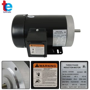 Motore elettrico 3 HP General Purpose telaio 3 fasi 56C 3450 giri/min TEFC 230/460V - Foto 1 di 24